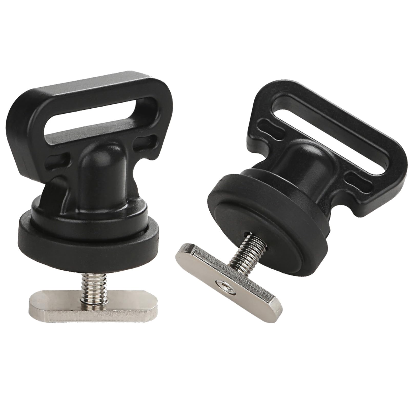 Atader Tie Downs for Kayak Track Mount, Track Mount Vertical Tie Downs for Securing Cooler, Crate and Other Kayak Accessories to Track, 2 Pack, Black