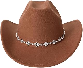 Women's Western Cowboy Hat Rhinestone Wide Brim Cowgirl Hat