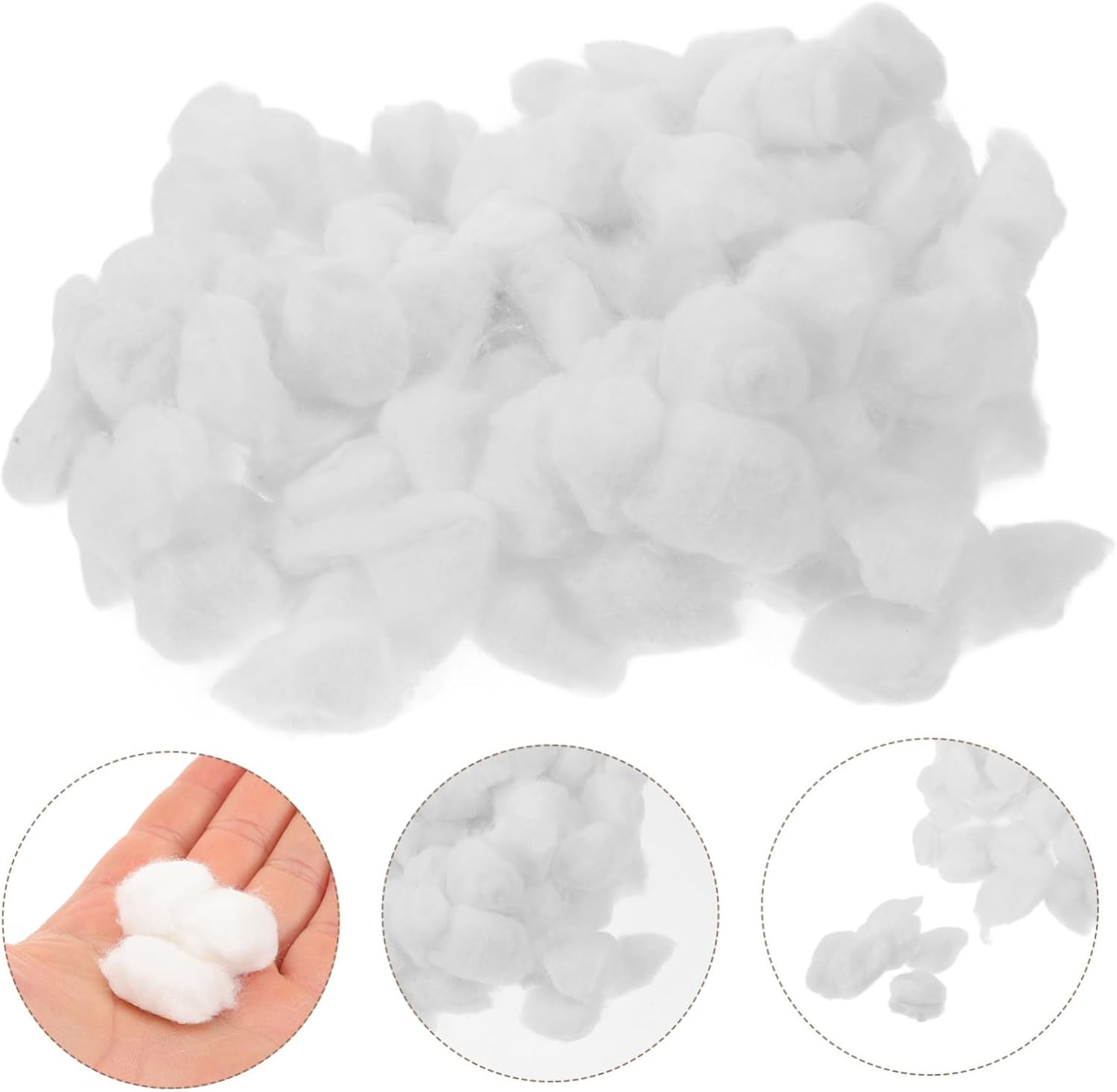 Happyyami 1bag Mini Cotton Balls for Nail Gel Removal Sanitary Cotton Balls Soft Texture