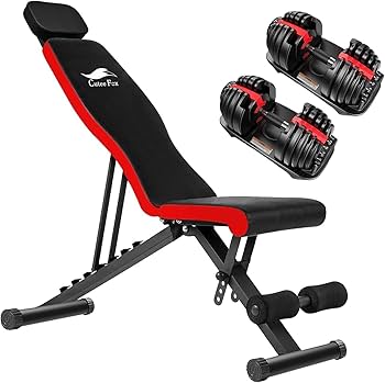 Amazon | CuteeFox 商品 トレーニングベンチ＋可変式 ダンベル