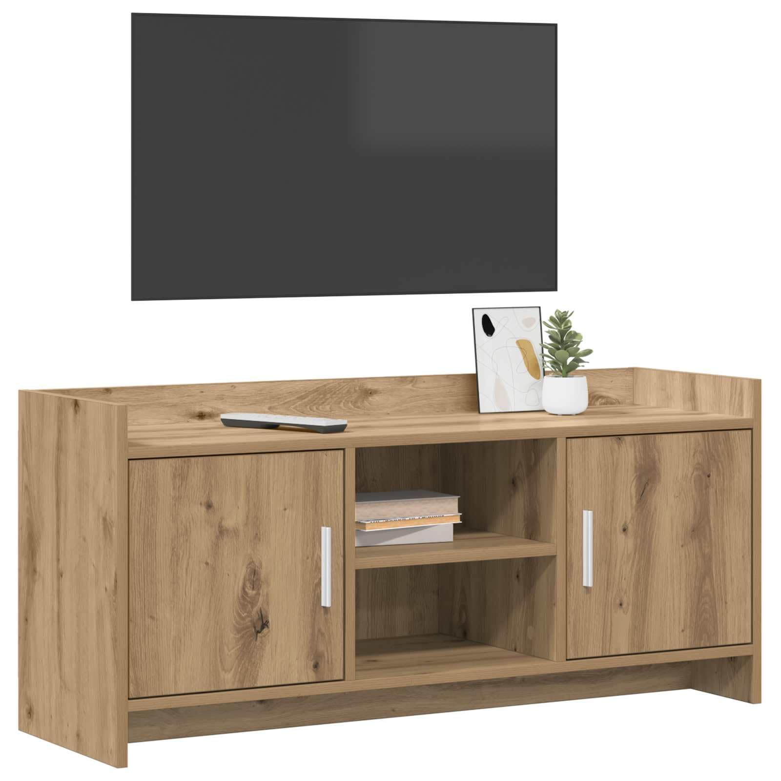 Drewniana szafka pod telewizor Inżynieria 102x33x47 cm Dub Artisan