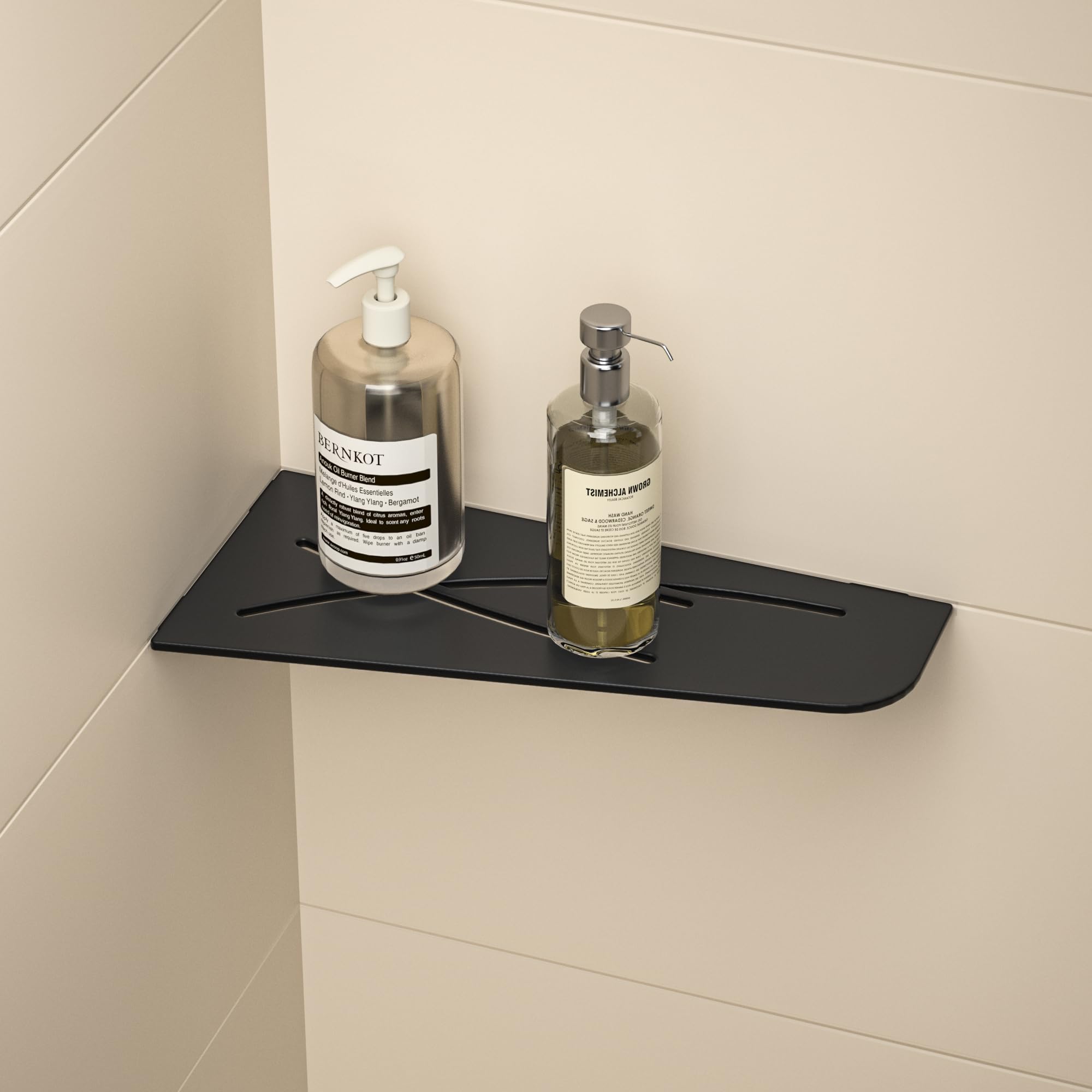 Étagère d'angle de douche sans perçage serviteur de bain en acier inoxydable 305mm amovible
