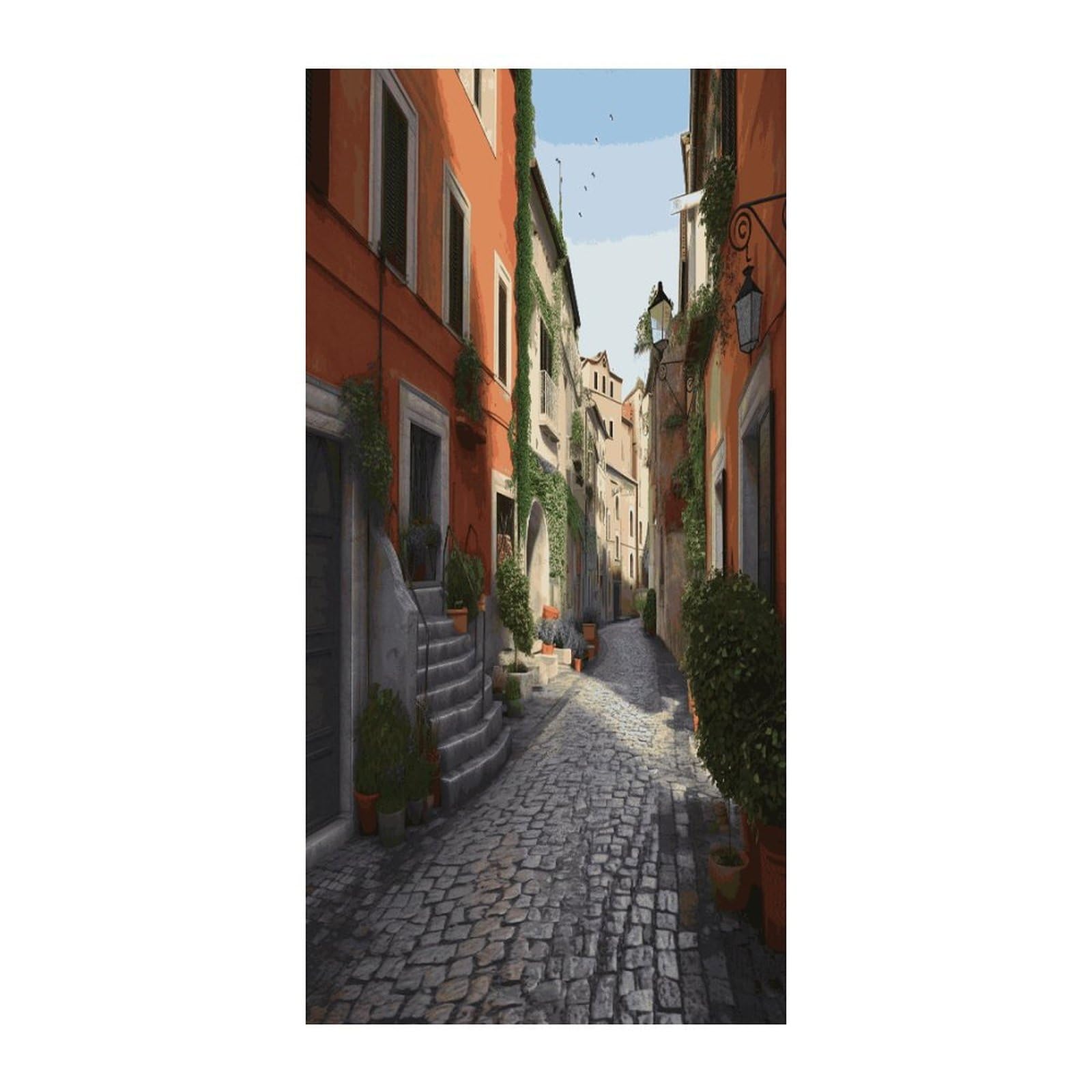 Adfgyerh Style Street Of Italy Curtains，Polyester Blackout Extra Wide，Door Curtain， 35.4X 70.9 Inch For Temporary Room Dividers Bedroom Living Room，Room Darkening Curtains ，For Doorway Privacy For Wall Hanging Dec