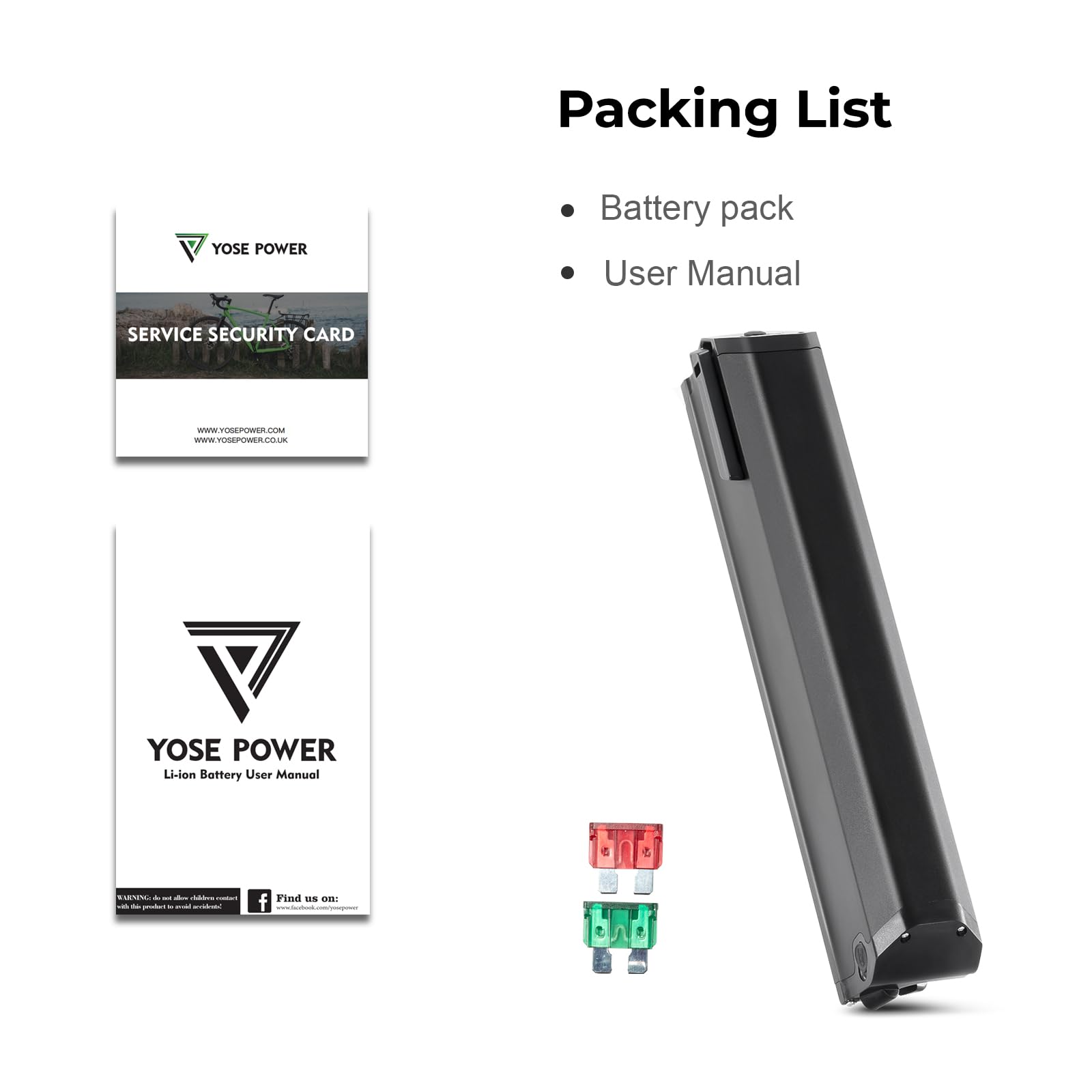 YOSE POWER Ebike Akku 36V 12.8Ah JYPro 5 Pin Lithium-Ionen Batterie für 36V 250W / 350W / 500W / 700W Motor mit USB für Surpass, Nakamura