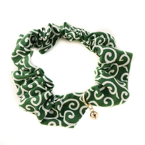 【 猫雑貨 招福 】 猫 首輪 シュシュ 鈴 安全 セーフティ 和柄 猫用首輪 唐草 SS-WC-KG-1824