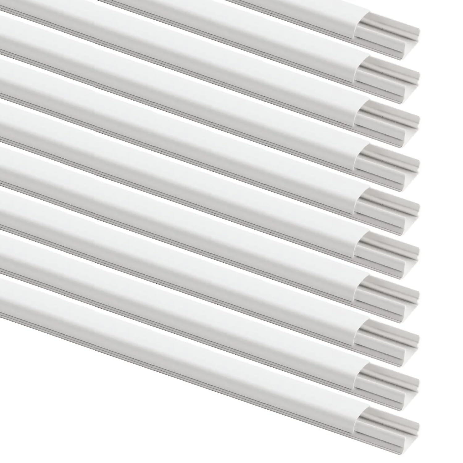 20 metri Canalina passacavi arrotondata 32x13mm, 10 barre da 2 mt, bianco, mini canala, minicanalina, condotto passacavi, in plastica PVC, per cavi, fili elettrici, fissaggio a parete, 1 scomparto