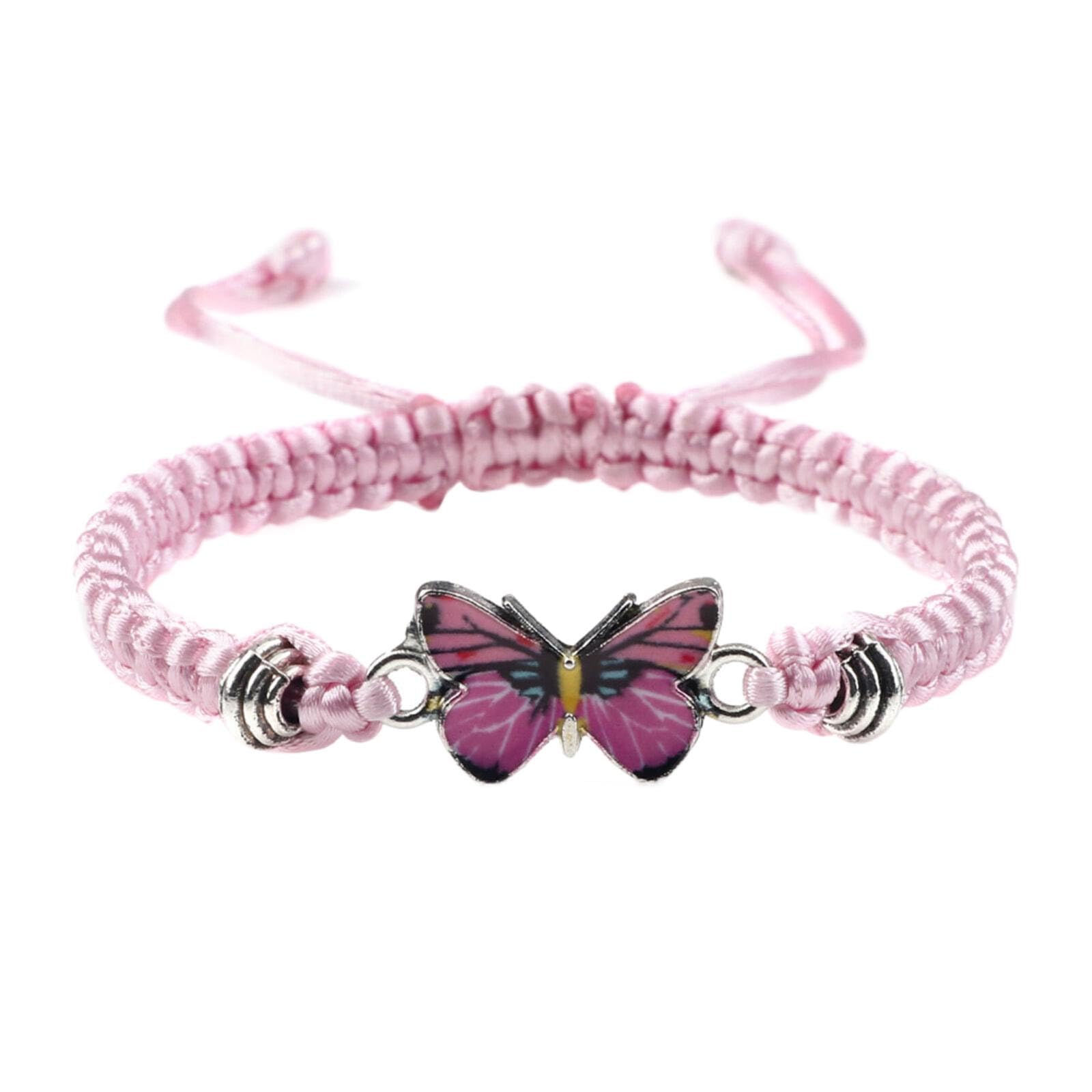 Cute Butterfly Charm Bracelets for Women Adjustable Braided Rope Friendship Bracelets Lucky Trendy butterfly gifts 2025