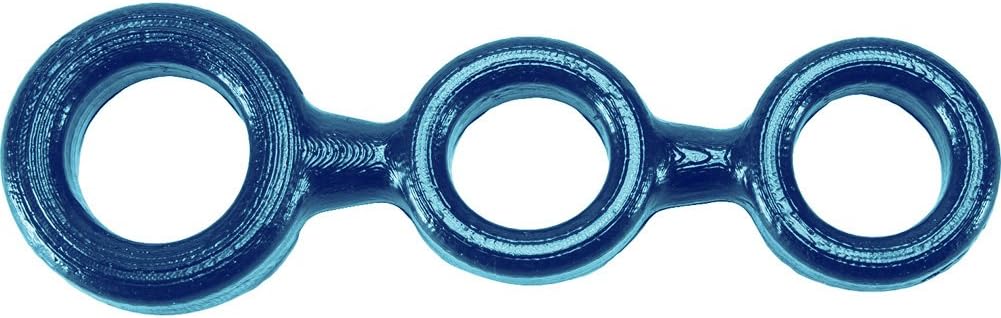 Oxballs 3-Ball Silicone Cockring & Ballstretchers, Blue, 111 Gram