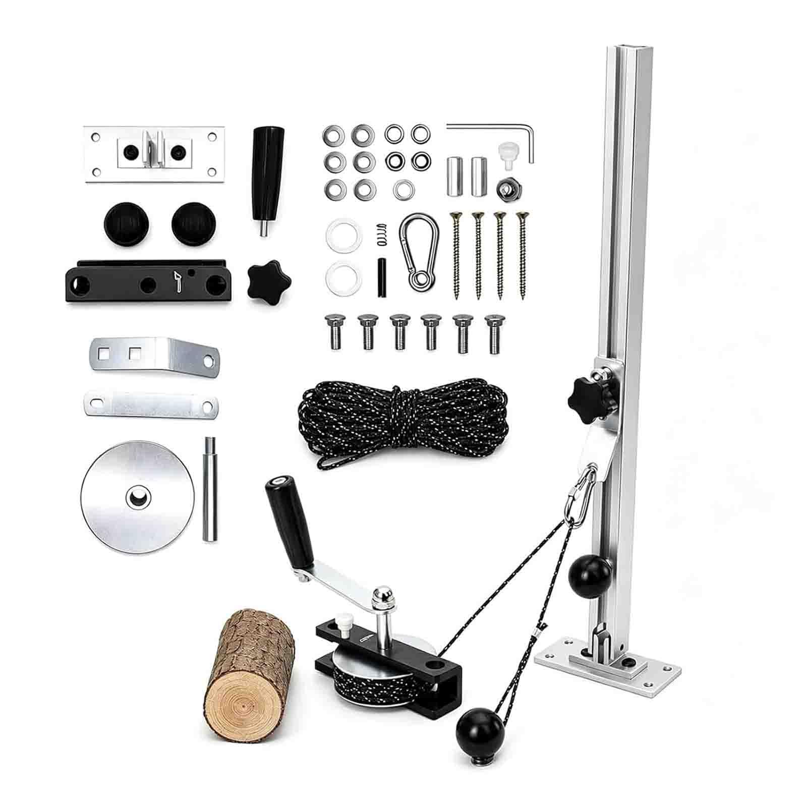 Kit de cabrestante para molino de motosierra, para corte de troncos | Accesorios eficientes para motosierras, con cabrestante y varilla estabilizadora ajustable