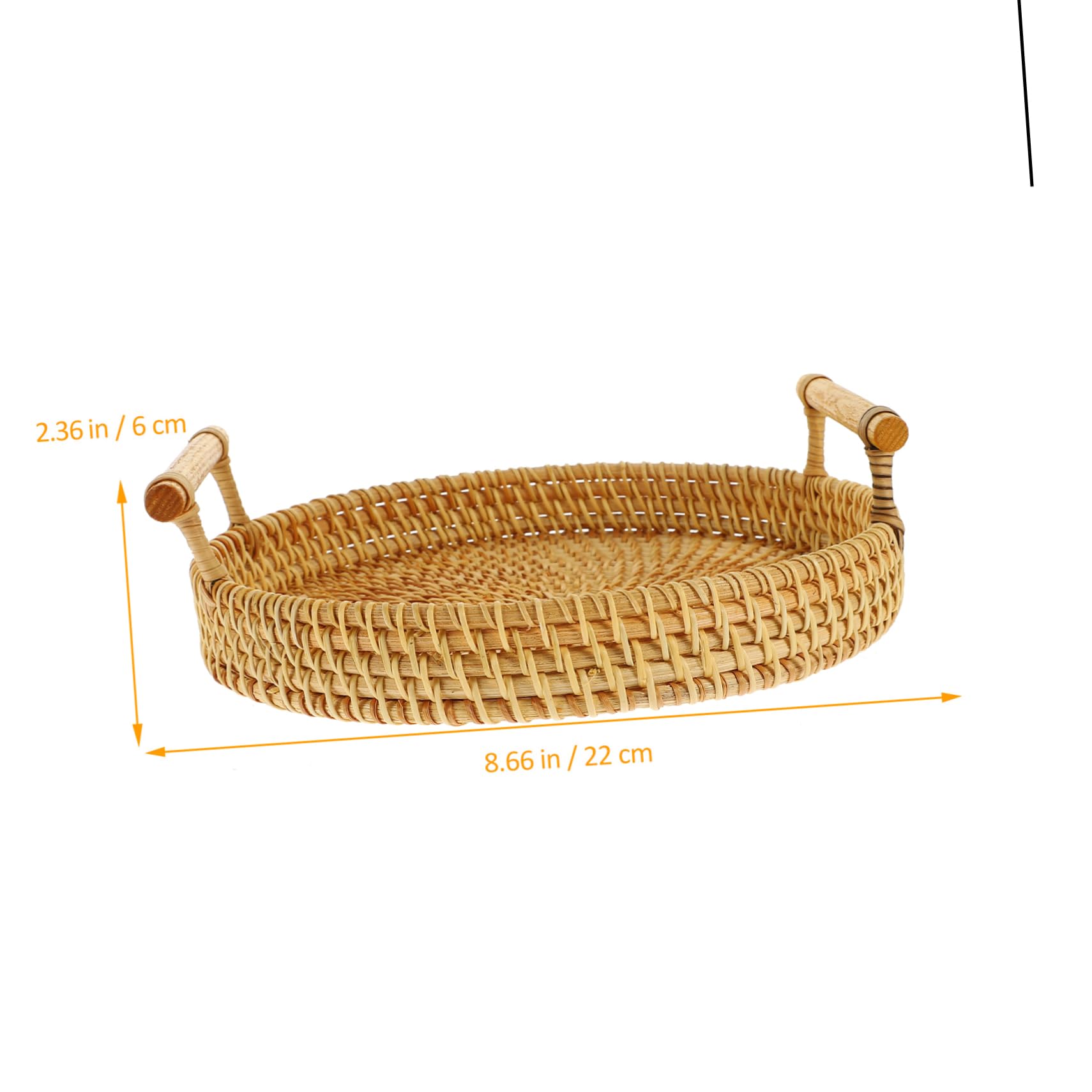 BEBEMOKO Woven Fruit Basket with Handle Elegant Rattan Snack Tray for Kitchen Storage for Bread Fruits and for Romantic Outings Weddings and Birthdays