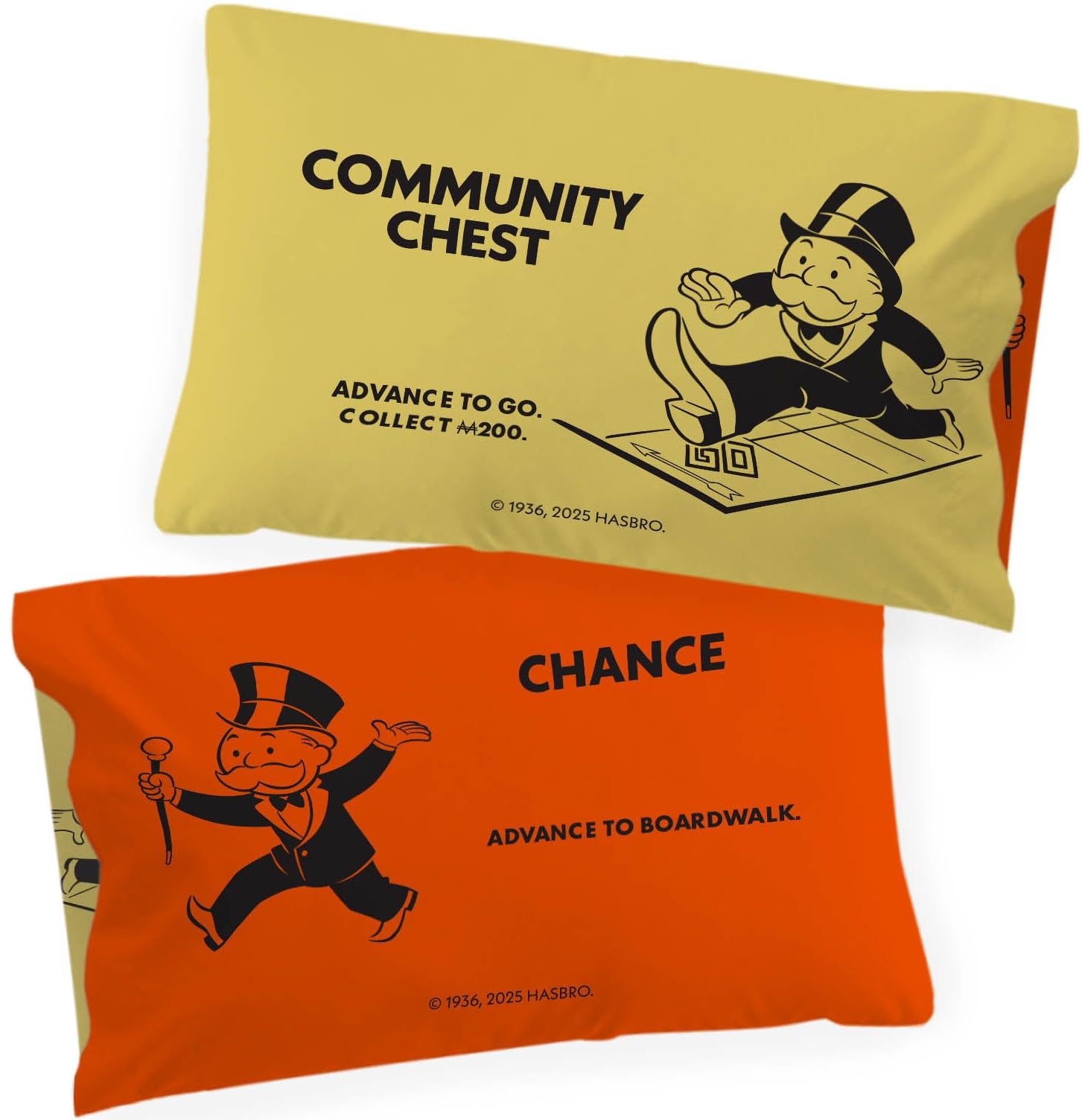 Jay Franco Kids 2-Piece Soft Microfiber Kids Pillowcases, 20 x 30 Inch Vibrant and Cozy Bedding for Boys & Girls, Orange - Monopoly