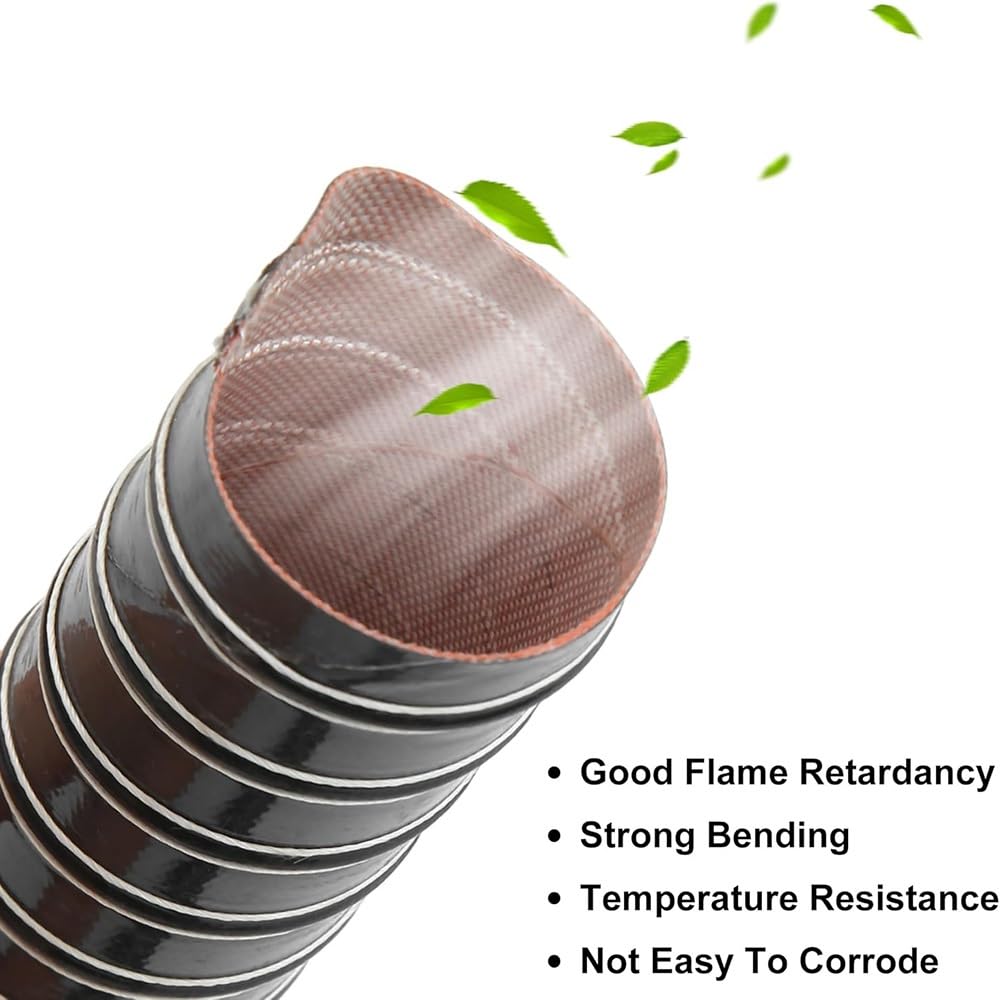 Manguera Flexible De Silicona Tubo De Conductos De Aire, Conductos De Ventilación para Extractor, Revestida De Fibra De Vidrio(2m/6.56ft,19mm-0.7in)