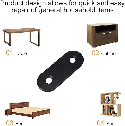 Miniatura 9 de Soporte de esquina de soporte de ángulo recto, 30 piezas de soporte de junta negra, soportes de ángulo de metal de 90 grados con 60 tornillos (0.78