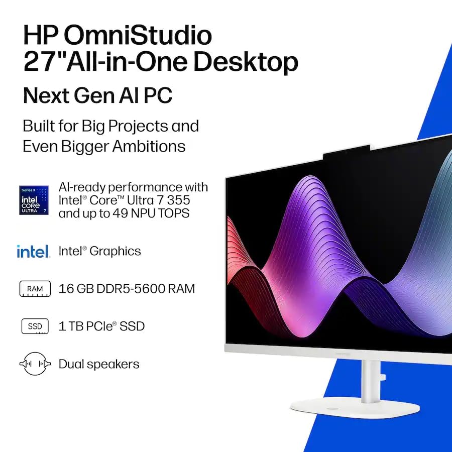 Image of HP OmniStudio 27 Touch All in One, Intel Ultra 7 Core 355 32GB RAM 1TB SSD