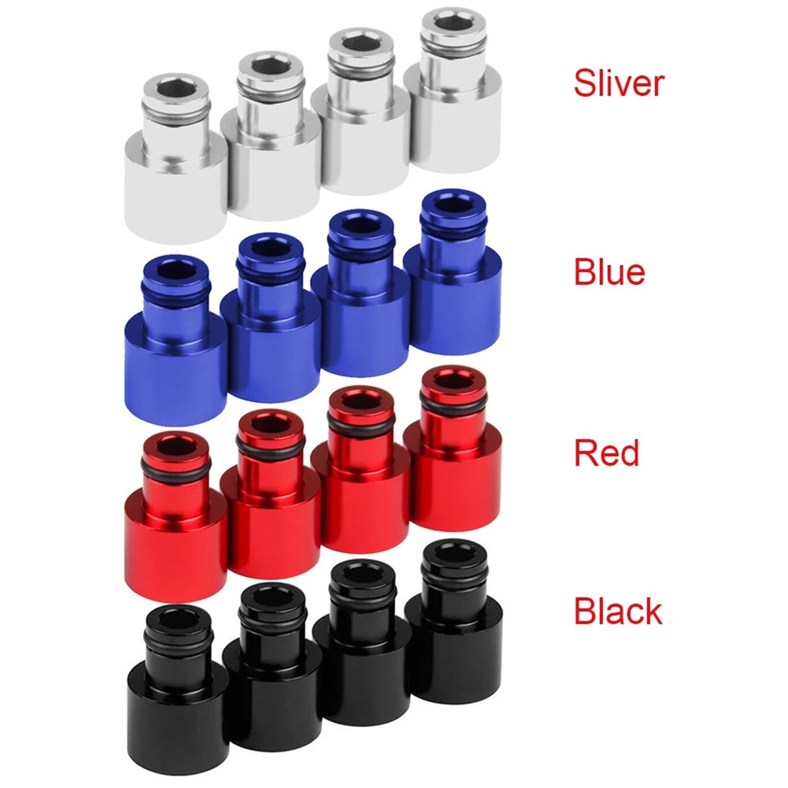 4 sztuki wyścigowych wtryskiwaczy paliwa Top Hats Adaptery kompatybilne z wtryskiwaczami Hondy Civic i Acury RDX do silników B16 B18 D16Z D16Y FP-1047(Red)