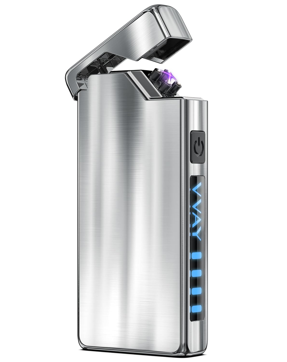 Vvay Unisex Silver Electric Arc Lighter Rechargeable Usb-C - Windproof & Flameless