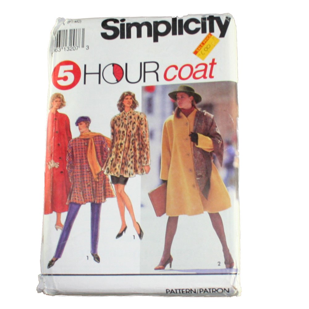 Simplicity 8074 Sewing Pattern Misses Lined Coat in Three Lengths and Scarf Size A PT-MD
