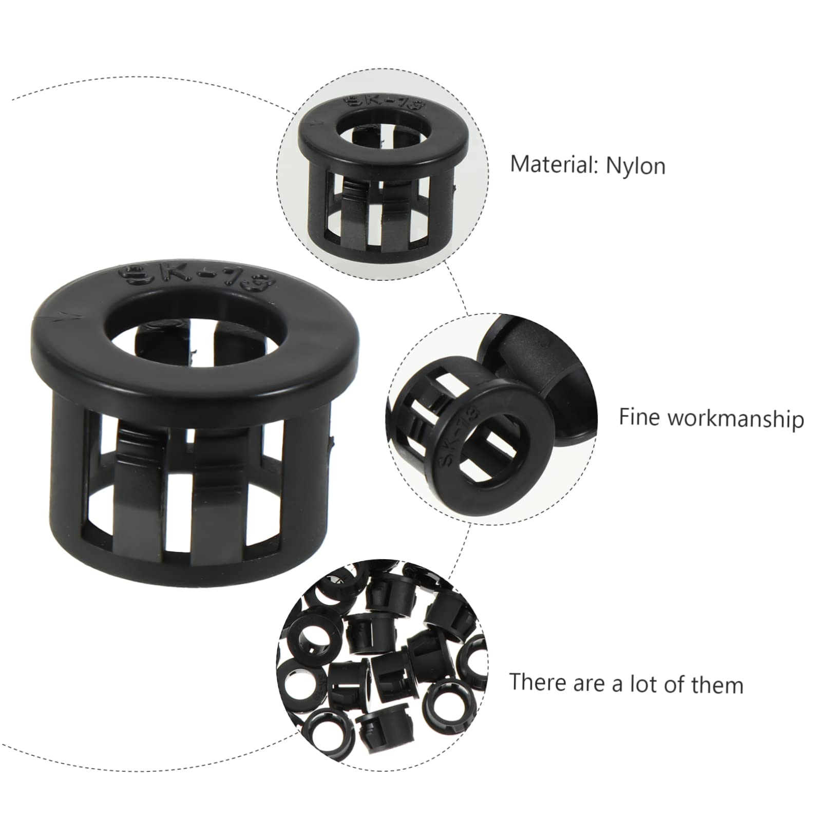 OUNONA Protective Grommet Cable Snap Heat-Resistant Insulator 100pcs Pack for Power Supply