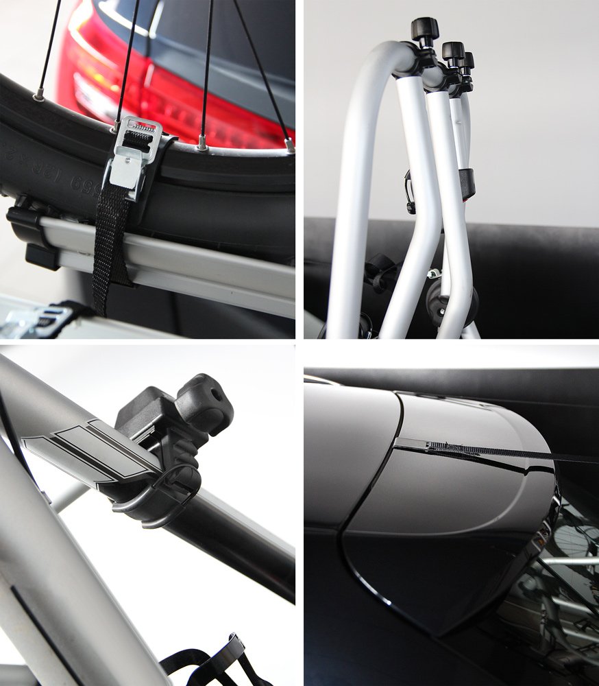 ALTHURA Portabici Posteriore Alluminio per 3 Bici; Portabici Posteriore Auto in Alluminio | 3 Bici | Richiudibile | Facile Installazione | Sicuro & Robusto | Made in Italy
