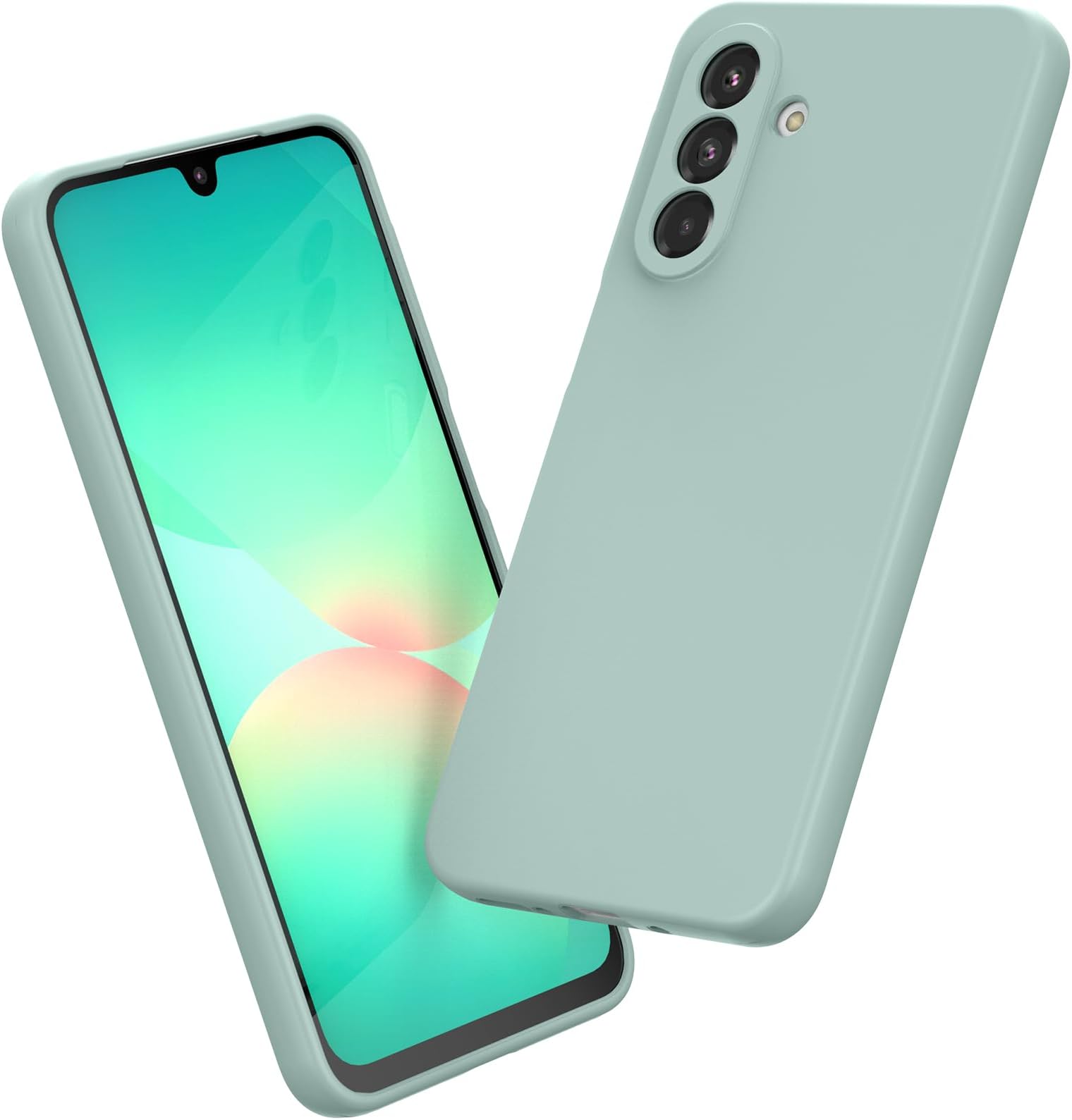 Foluu Designed for Samsung Galaxy A26 5G Case, Silicone Shockproof Phone Case with [Soft Anti-Scratch Microfiber Lining] for Samsung Galaxy A26 5G 2025 (Light Cyan)