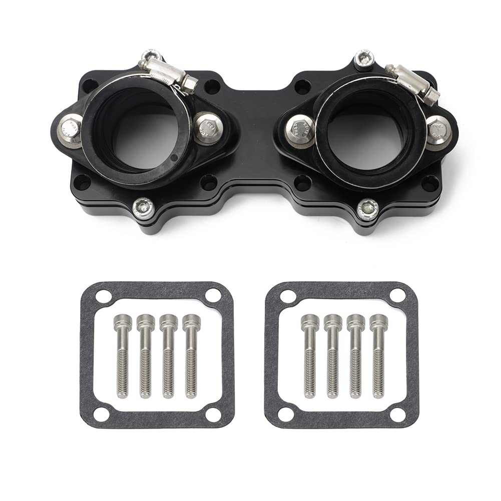 carburador de desbrozadora de gasolina Para Yamaha Banshee 350 YFZ350 Billet para colector de admisión Kit arranque para 33 34 35 36mm ATV para Keihin para Mikuni Reed Valve carburador(Prata)