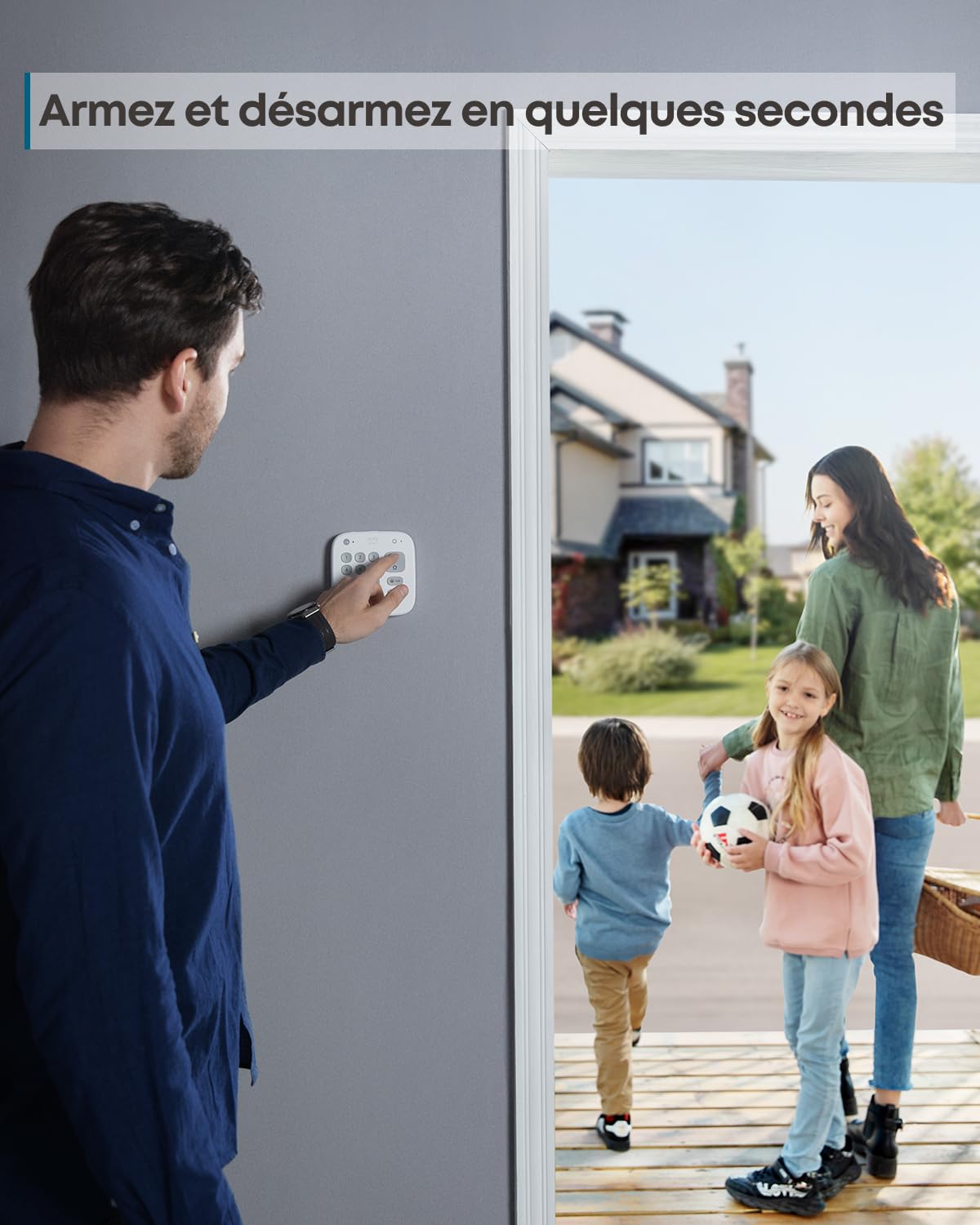 eufy Security Kit Alarme Domestique 5 Pièces, Sécurité Domestique, Clavier, Détecteur de Mouvement, 2 Capteurs d'Entrée, Système d'alarme Domestique, Contrôle Via APP