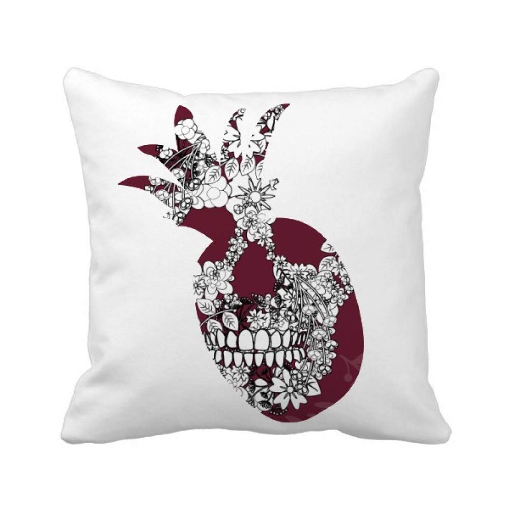 Housse de coussin fleurs mexicaines et os finition haut de gamme