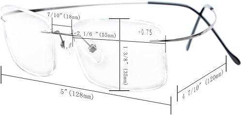 Miniatura 7 de Gafas de lectura sin marco Eyekepper, en titanio, para lectores hombres y mujeres, 1