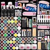 Professional Acrylic Nail Kit with UV Light, Gel Polish, Drill, Art Tips & Decoration - DIY Nail Art Tool & Supplies