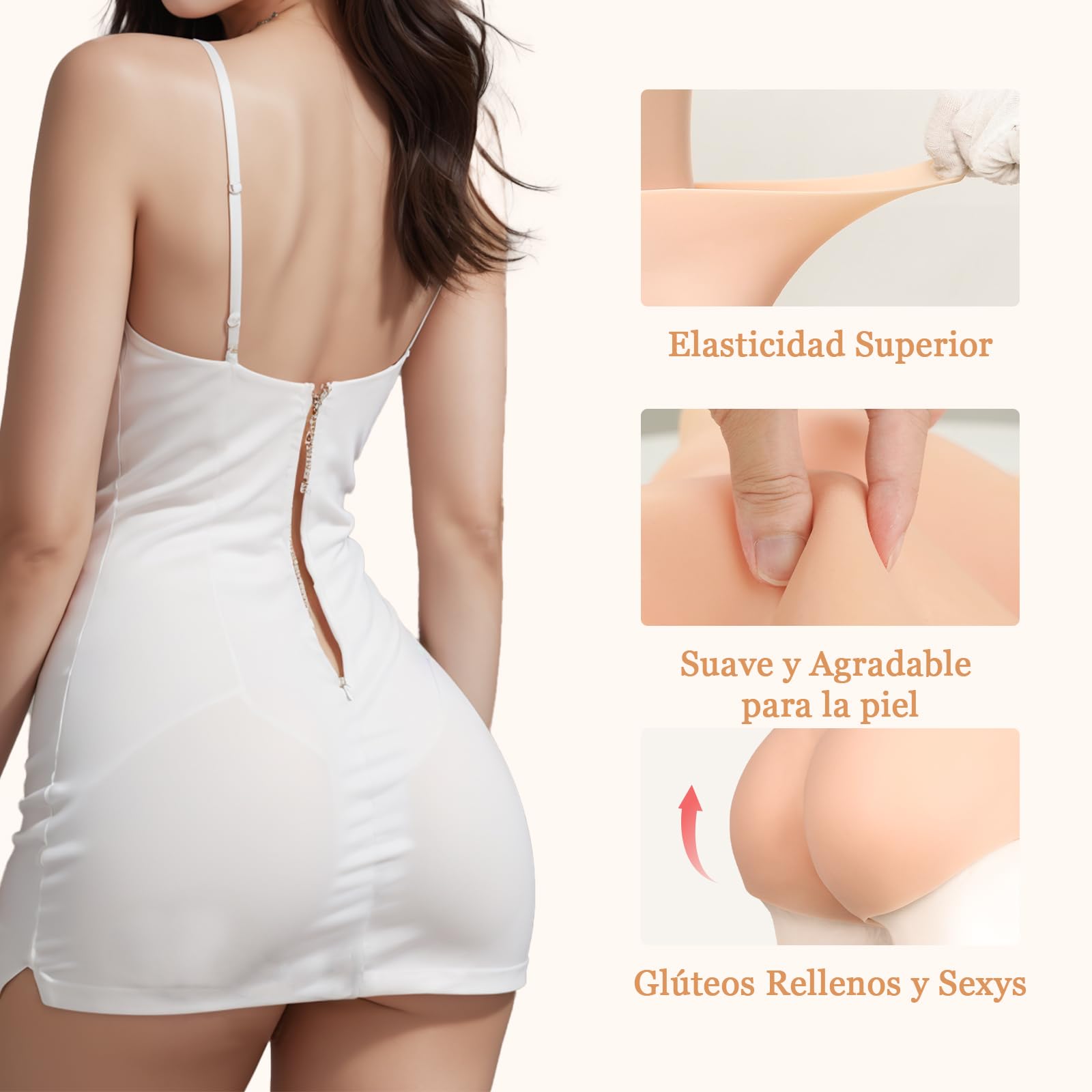 CYOMI Bragas de Silicona Silp Gaff Camle Toe Pad Enhaner Panties para Aplicable a Crossdresser Drag Queen Cosplay Mastectomía (Amarillo Claro)