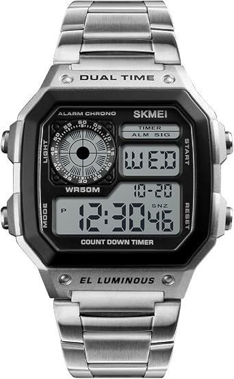Skmei Sport Watch For Men Digital Stainless Steel - 1335S, stainless_steel, sport