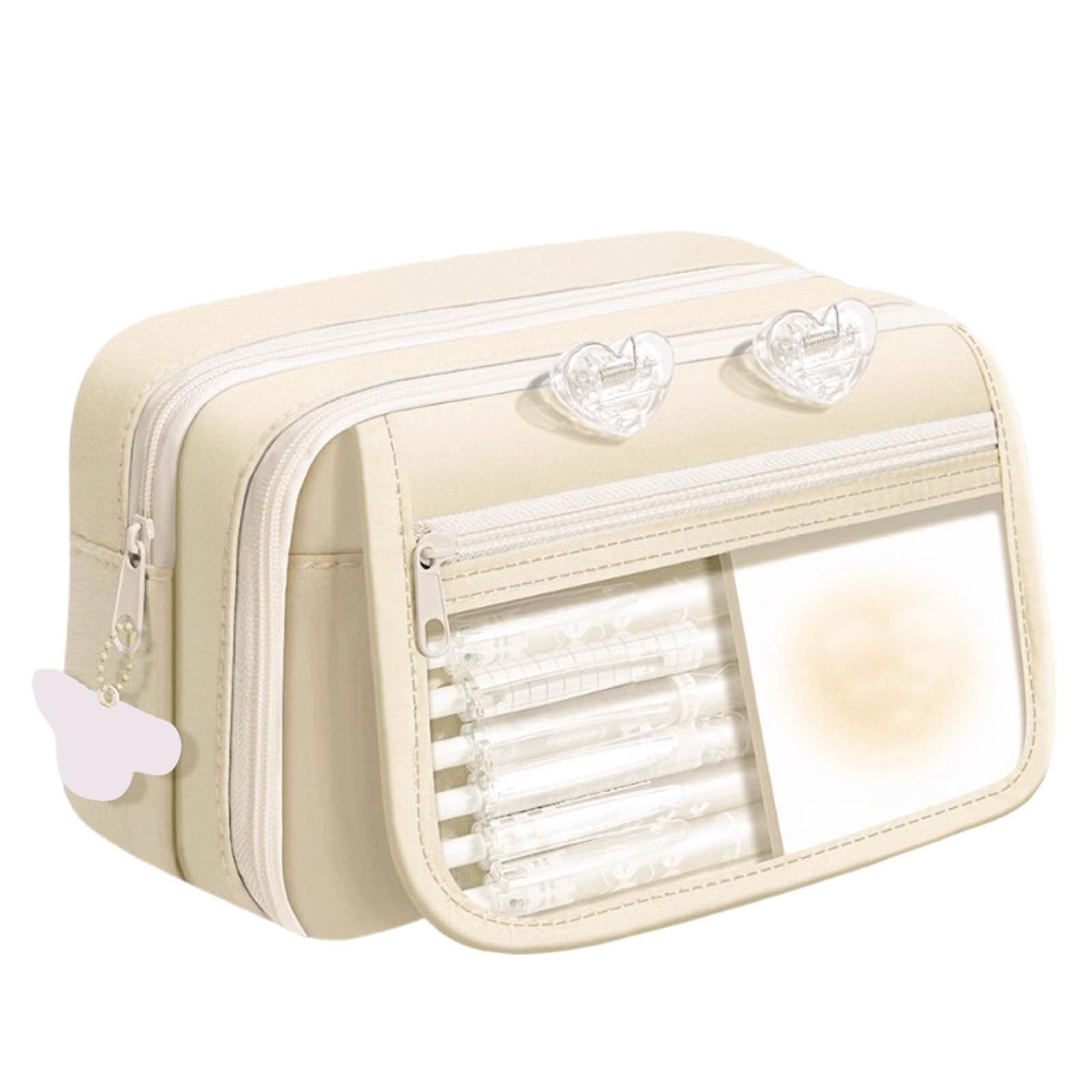 Aesthetic Pencil Case, Stationery Set for Girls, Large Capacity Pencil Case with Compartment, Aesthetic Pouch Stowable Pen Highlighter Correction Tape Sticky Note