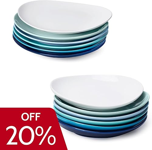 Miniatura 1 de Sweese Juego de 6 platos de postre de 7.8 pulgadas y platos llanos de 11 pulgadas