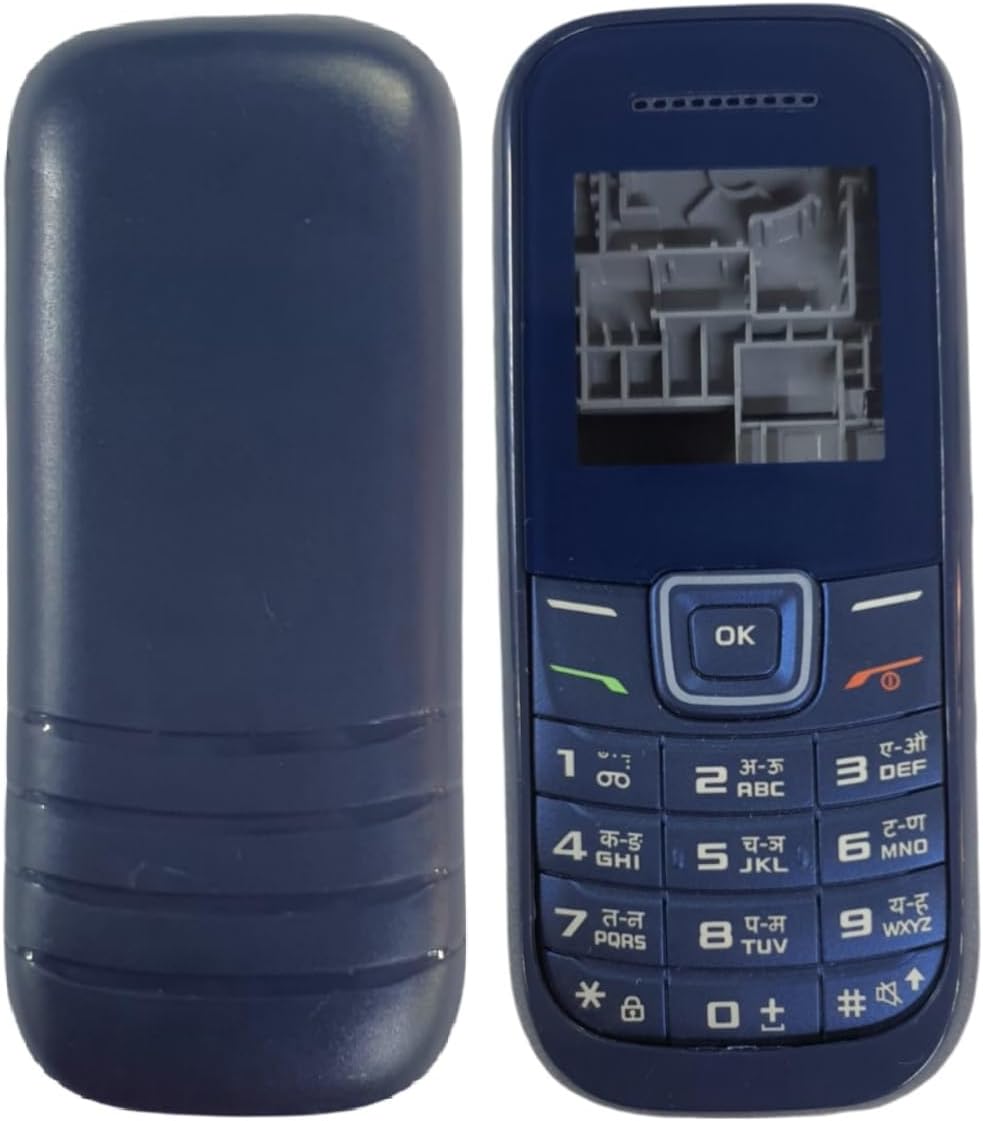 Plastic Front and Back Case Full Keypad Housing Body Panel Made for Samsung Guru 1200 E1200 - Blue (Not A Mobile Phone, only Body Panel)