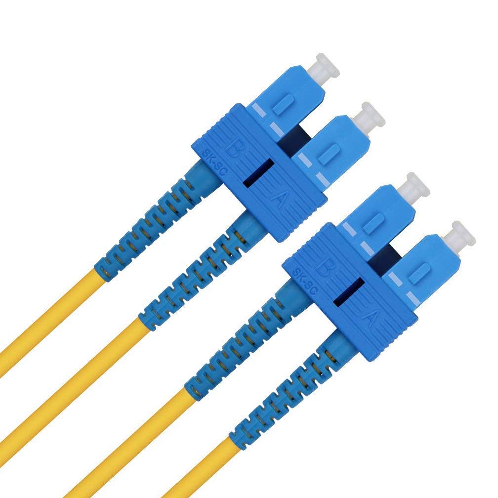 ipolex SC to SC Fiber Patch Cable Single Mode, 1G/10GB OS2 Fiber Optic Cable, Duplex 9/125μm Fiber Optic Internet Cable, LSZH Fiber Optic Jumper for SMF SFP/SFP+ Transceiver, 3-meter.