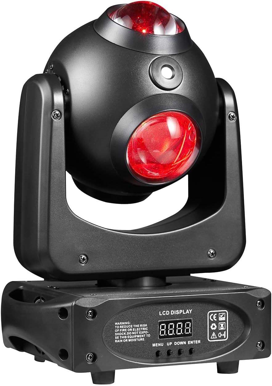 PartyLights 100W Moving Head Light with Beam Effect Scan, Sound Activated for Weddings & Live Events