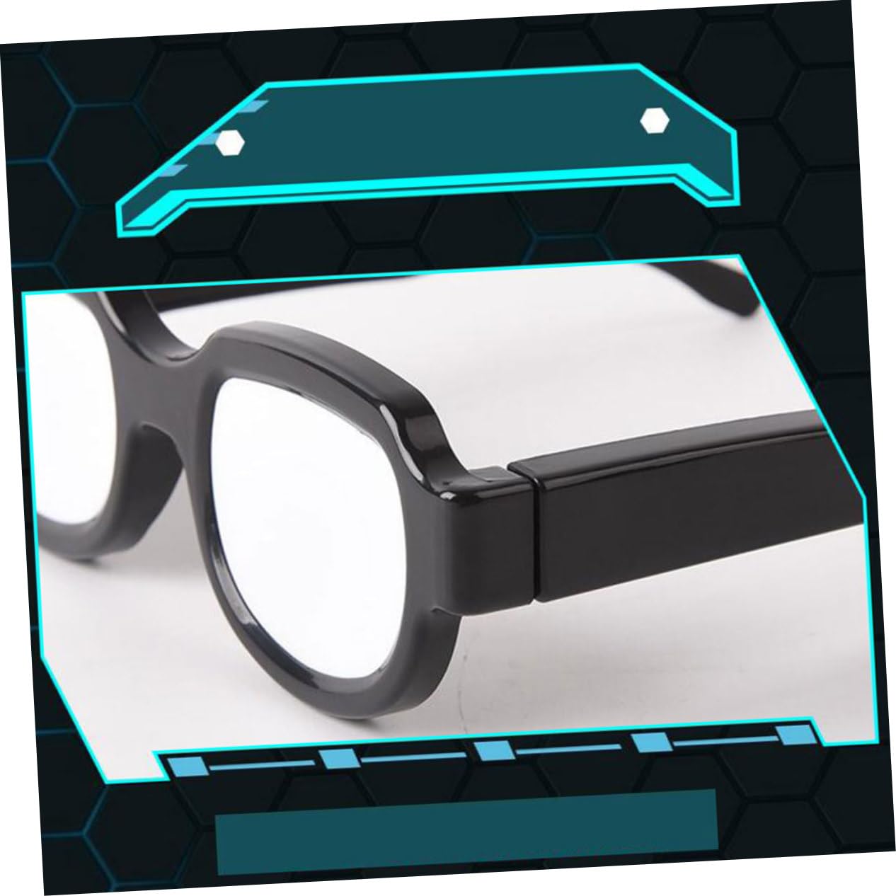 TOYANDONA Gafas Luminosas LED USB de Plástico Negro para Ktv y Banquete