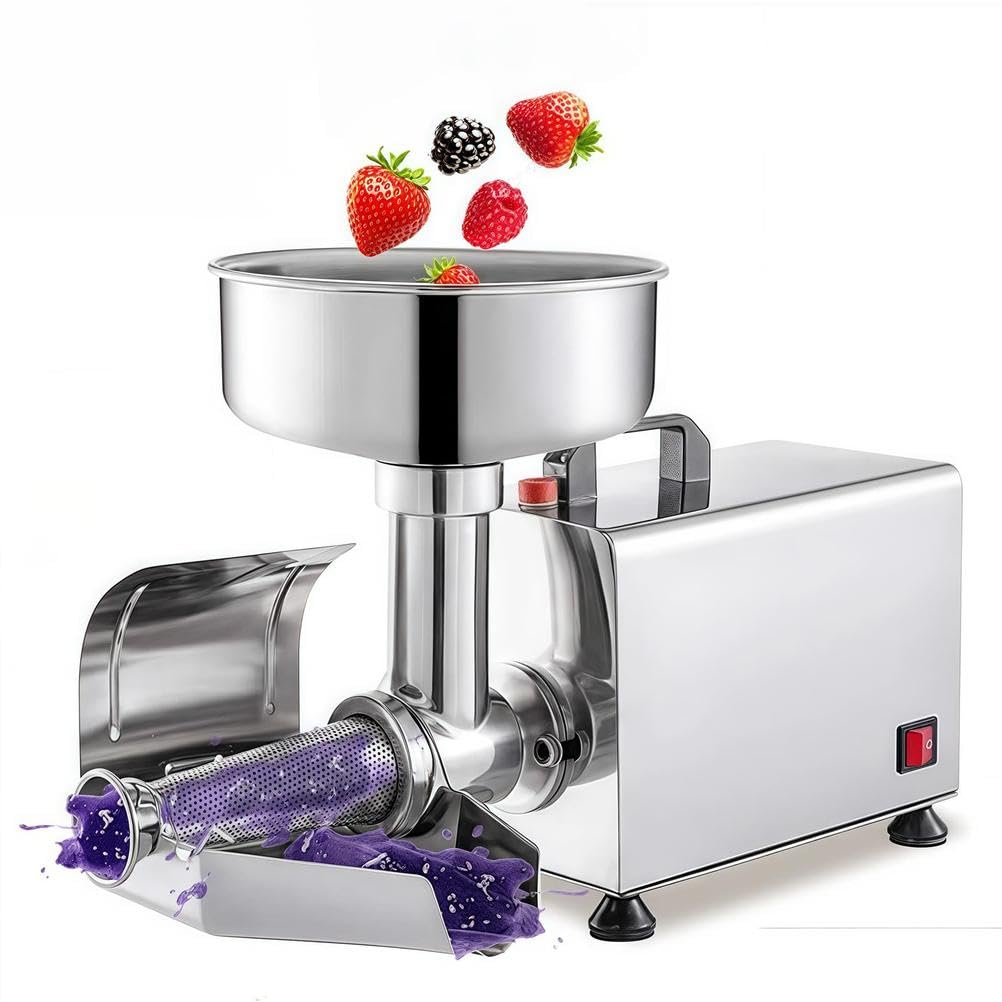 Colador eléctrico de Alimentos y máquina para Hacer Salsas, Prensa de Acero Inoxidable 304 para Mermelada y Salsa caseras de Tomate, Fresa y arándano.