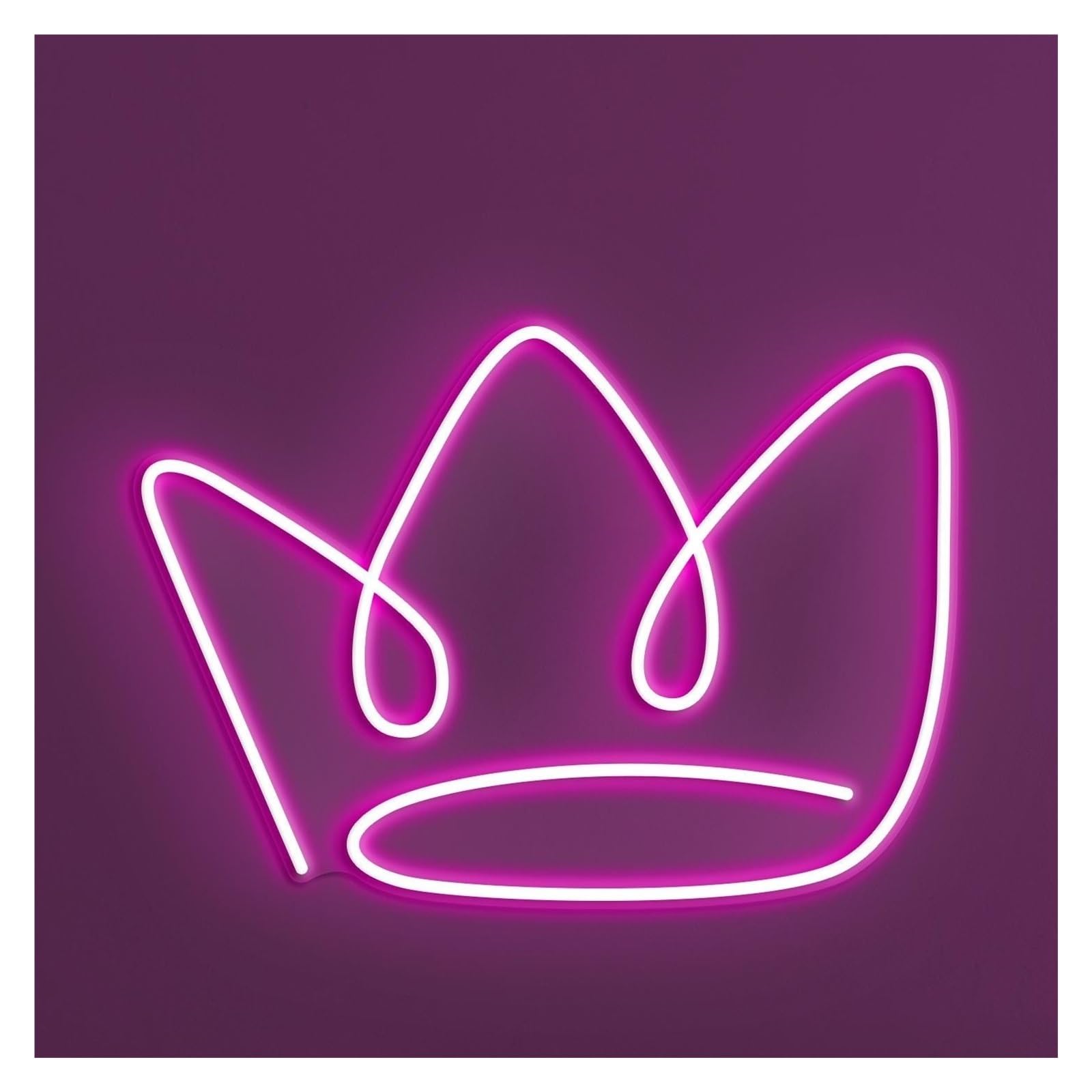 Hanging Art Neon Signs Crown Neon Sign, Suitable For Bedroom Decor With Brightness Adjustable 36cm(Pink)