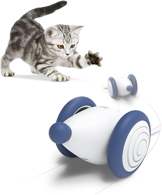Cheerble Interactive Cat Toy, Mouse Cat Toy with LED Lights Blinking Tail, Smart Bionic Mouse Toy Auto-Moving, USB Rechargeable, Cat Interactive Toy for Indoor Cats, Stimulate Cats' Hunting Instincts