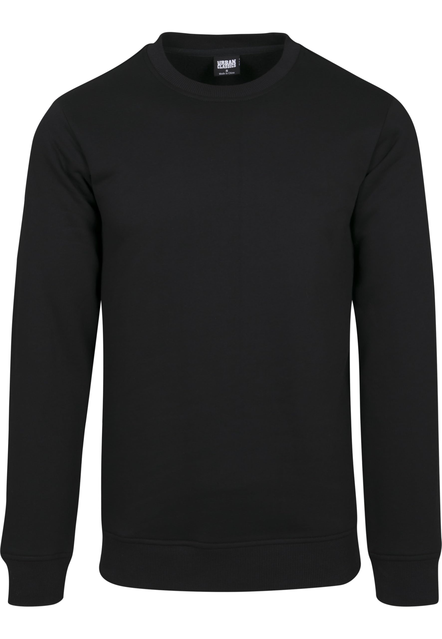 Urban Classics Basic Terry Crew Men's Sweatshirt Olive Basics Streetwear, Black, M
