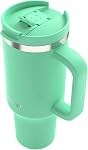 Contigo Streeterville Tumbler, 40 oz (1.18 L), bouteille d'eau en acier inoxydable isolée avec paille et filet de protection, récif