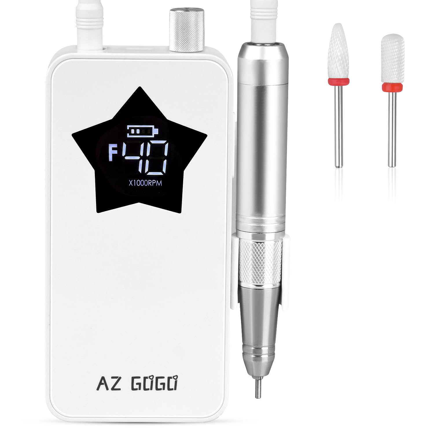 Professional Nail Drill Machine, AZ GOGO 40000RPM Rechargeable Electric Portable Nail Drill for Acrylic Gel Nails, Powerful Pro Efile Coreless Motor Quieter, High Efficiency for Salon or Home DIY Professional Nail Drill Machine, AZ GOGO 40000RPM Rechargeable Electric Portable Nail Drill for Acrylic Gel Nails, Powerful Pro Efile Coreless Motor Quieter, High Efficiency for Salon or Home DIY