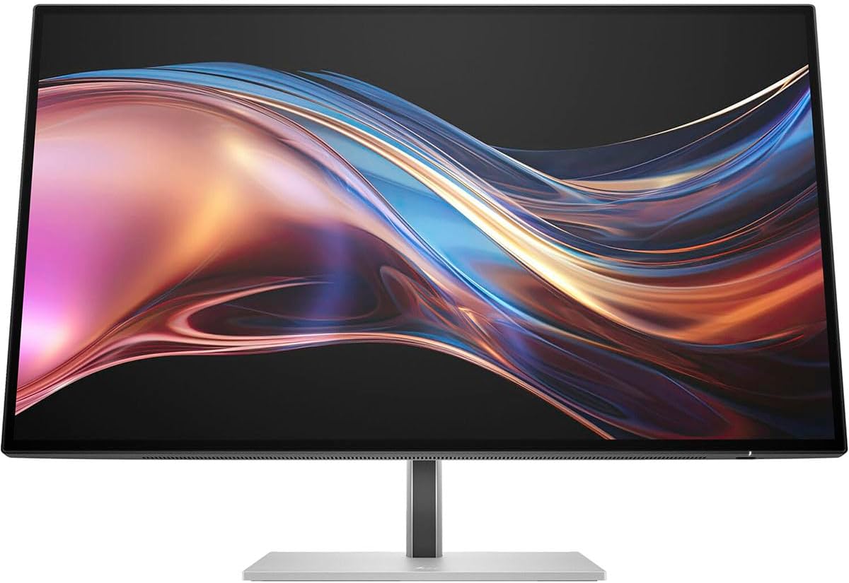 Front view of HP 727pu monitor displaying a colorful image