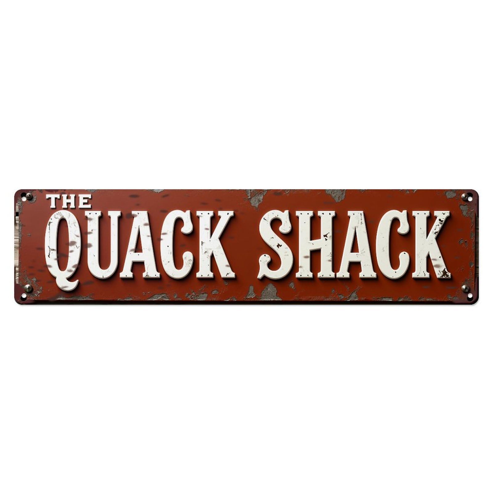 The Quack Shack Sign Vintage Metal Tin Sign Retro Wall Decor for Home Bar Garage Cafe, Indoor & Outdoor Decorative Metal Poster, 4x16 Inch