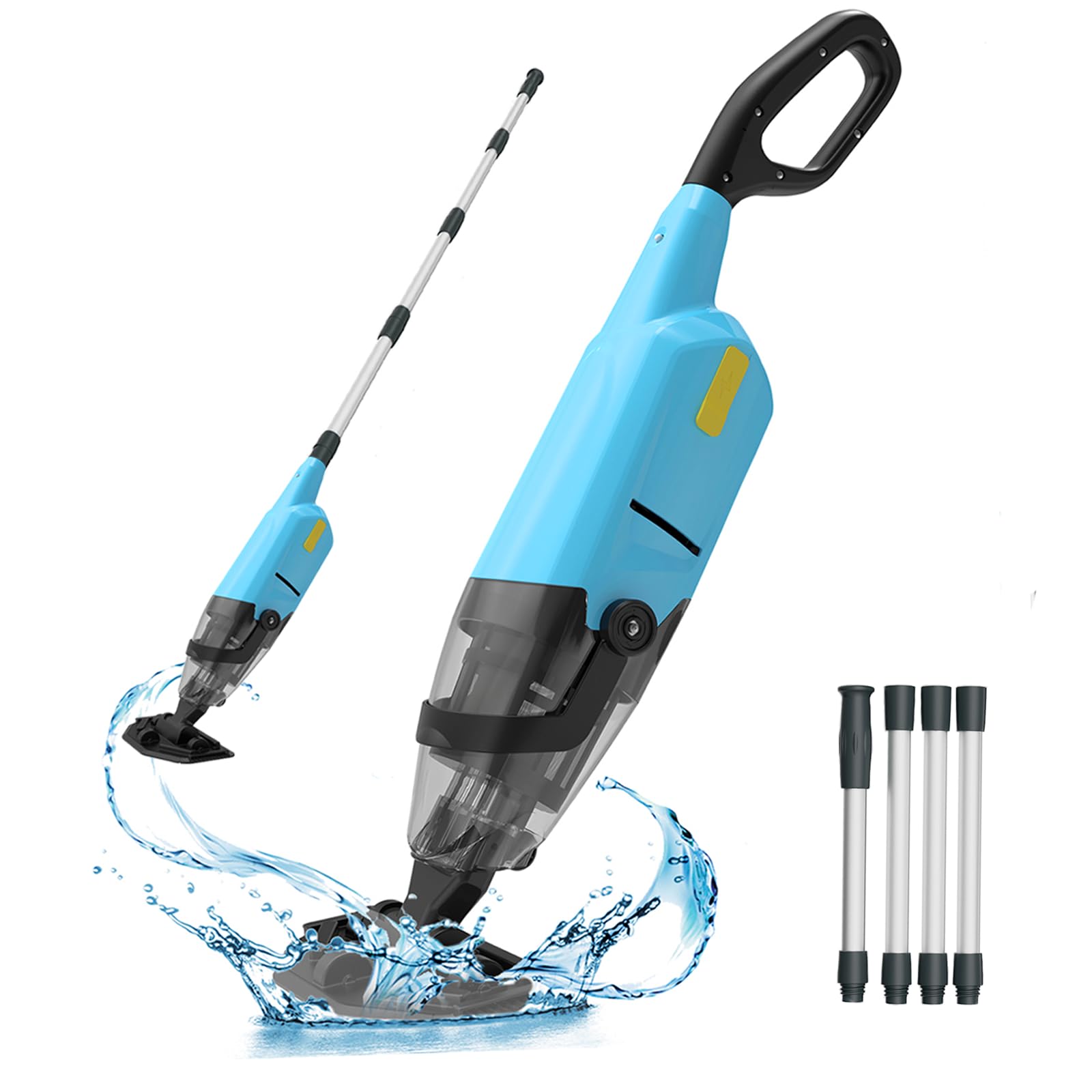 Poolsauger Akku, Kabelloser Poolreiniger Handgerät mit 90 Min Laufzeit, 4088 L/h Starke Saugkraft & Schneller Schmutzentfernung, Pool Bodensauger für Aufstellpool, Einbaupool, Whirlpool & Spa