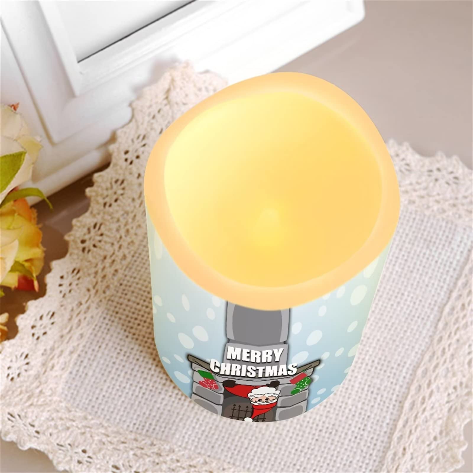 Set di 4 candele a LED senza fiamma con pilastro in vera cera a batteria, con telecomando a 18 tasti