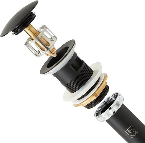 Miniatura 4 de Tapón de drenaje universal para lavabo de baño con desbordamiento y cesta desmontable (cromo pulido, 2.6 x 8.5 pulgadas)