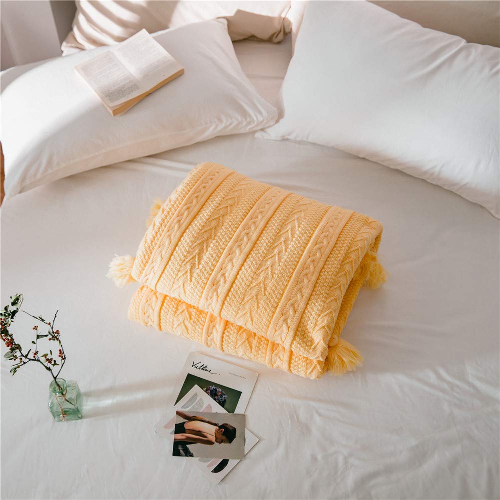 Couverture tricotée anti-froid pour canapé et lit en hiver