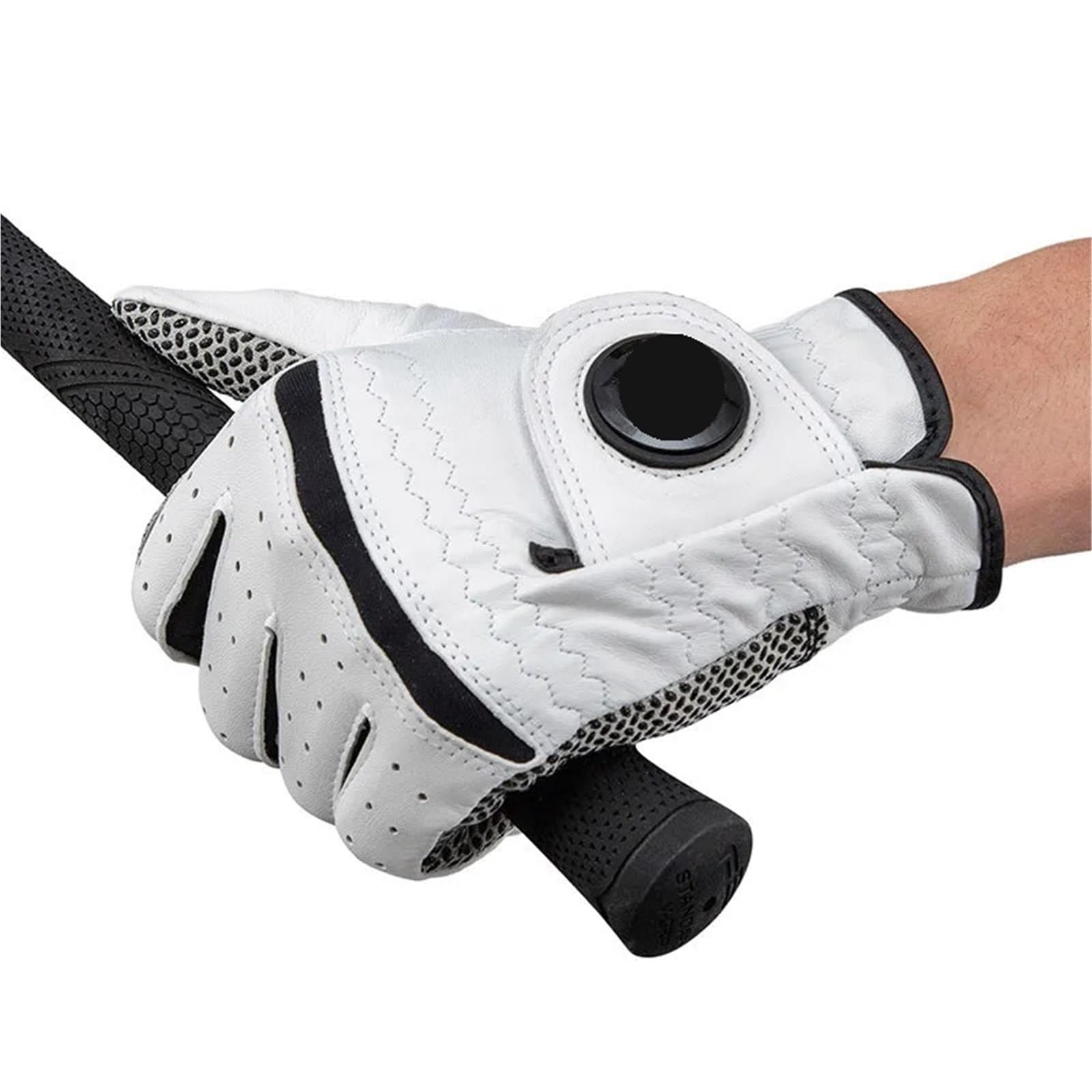Guantes De Golf Guante de Mano Izquierda 2 uds con Guantes Protectores Antideslizantes con Marcador de Bola Guante de Cuero Suave for Hombres de Golf Golf Guantes